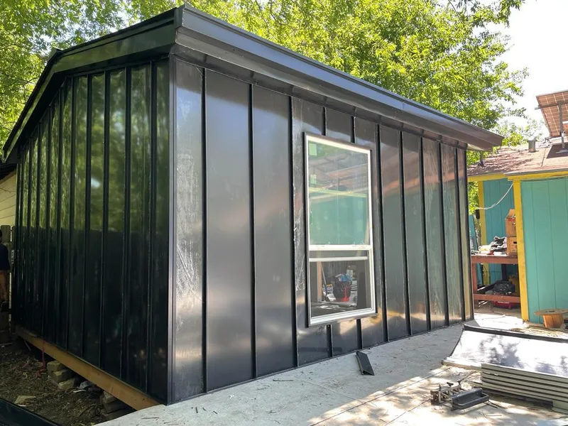 Black standing seam metal wall panels for Metal Roof Installation in Sherwood